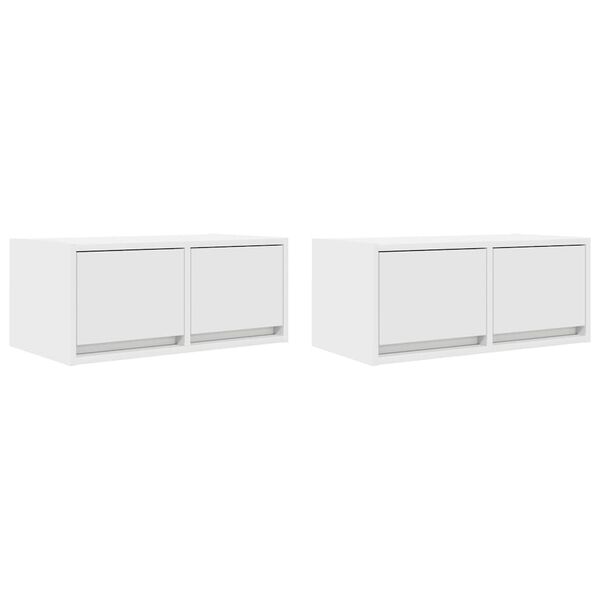vidaXL TV Cabinets 2 pcs White 60x31x25.5 cm Engineered Wood