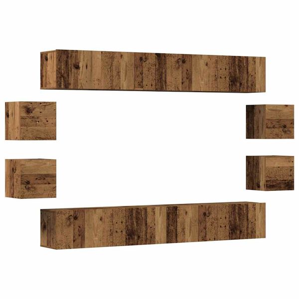 vidaXL Wall Mounted TV cabinets 8 pcs Old Wood Engineered Wood