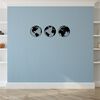 Homemania Wall Decoration World 140x41 cm Steel Black