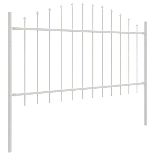 vidaXL Garden Fence 6 pcs White 170 x 140 cm Powder-Coated Steel