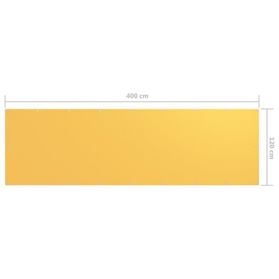 vidaXL Balcony Screen Yellow 120x400 cm Oxford Fabric