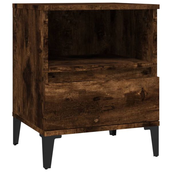 vidaXL Bedside Cabinet Smoked Oak 40x35x50 cm