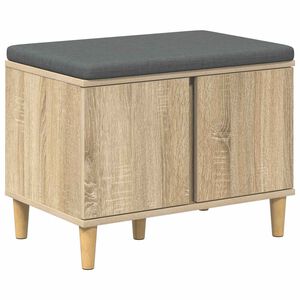 vidaXL Hall Bench with Cushion with Storage Sonoma Oak 60 x 38 x 46 cm
