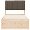 vidaXL Bed Frame with Upholstered Headboard Taupe 90 x 190 cm