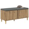vidaXL Hall Bench with Cushion with Door Artisan Oak 100 x 38 x 46 cm