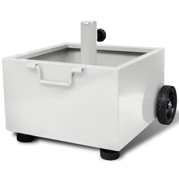 vidaXL Outdoor Umbrella Stand Plant Pot White