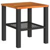 vidaXL Garden Table Black 40x40x42 cm Poly Rattan Acacia Wood