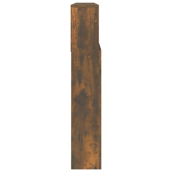vidaXL Headboard Cabinet Smoked Oak 220x19x103.5 cm