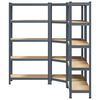 vidaXL 3 Piece 5-Layer Shelves Set Anthracite Steel&Engineered Wood
