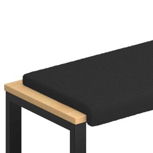 vidaXL Bench Cushion Sherpa Fabric Black Depth 35 cm