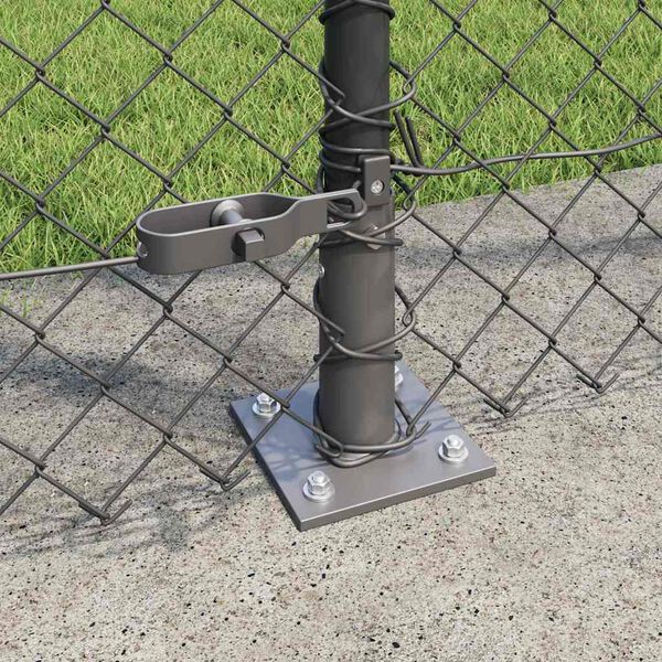 vidaXL Fence Post Grey 10 x 1.6 m (40 x 40 mm mesh) Steel and PVC