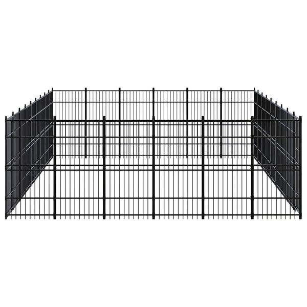 vidaXL Outdoor Dog Kennel Steel 49.77 m&sup2;