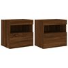 vidaXL TV Wall Cabinets with LED Lights 2 pcs Brown Oak 40x30x40 cm