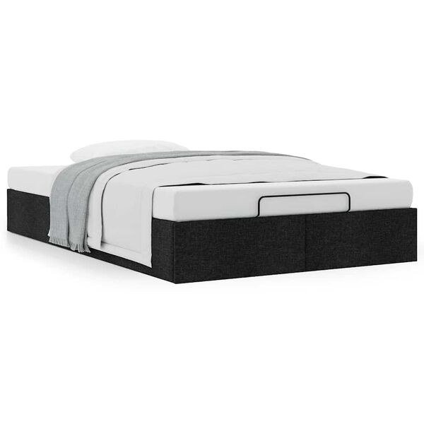 vidaXL Ottoman Bed Frame without Mattress Black Double Fabric
