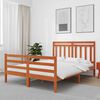 vidaXL Bed Frame with Headboard Wax Brown 150 x 200 cm