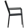 vidaXL Garden Chairs 2 pcs Black HDPE Wood Look