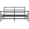 vidaXL Metal Bed Frame without Mattress with Footboard&nbsp;Black 160x200cm