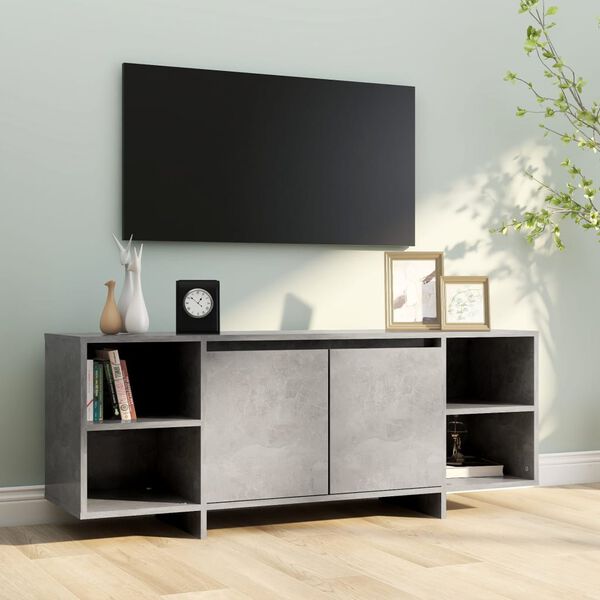 vidaXL TV Cabinet Concrete Grey 130x35x50 cm Engineered Wood