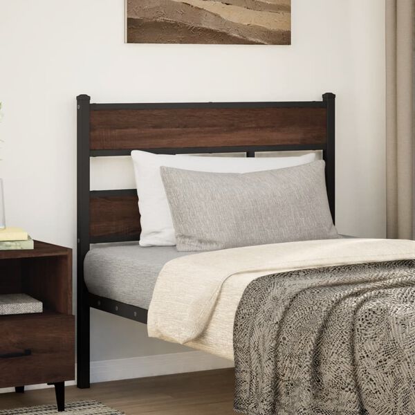 vidaXL Replace Headboard Brown Oak 75 cm Steel and Engineered Wood
