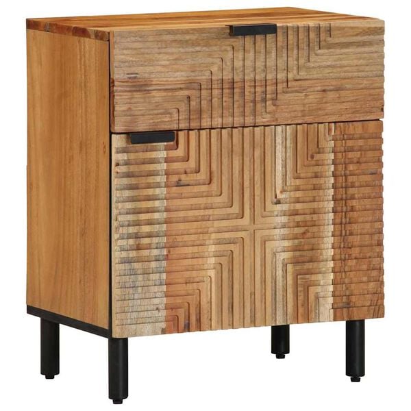 vidaXL Bedside Cabinet Brown 50 x 33 x 60 cm Solid Acacia wood