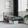 vidaXL Metal Bed Frame without Mattress with Headboard Black 90x190cm