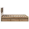 vidaXL Bed Frame with Drawer Artisian Oak 150 x 200 cm Solid Pine Wood