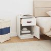 vidaXL Bedside Cabinet White 40x34x55 cm Solid Wood Pine