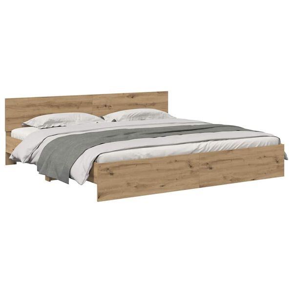 vidaXL Bed Frame Artisan Oak 200 x 200 cm Engineered Wood