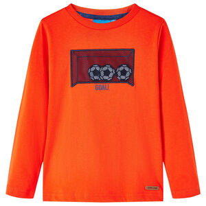 vidaXL Kids' T-shirt with Long Sleeves Bright Orange 104