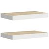 vidaXL Wall Shelf | Set of 2 | Oak and White | Honeycomb MDF and Metal