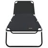 vidaXL Folding Sun Lounger Folding Black 56 x 189 x 87cm Fabric