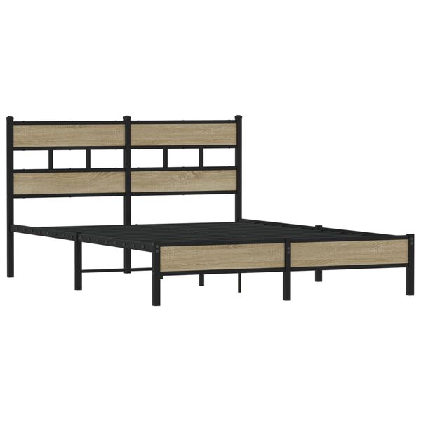 vidaXL Bed Frame without Mattress Sonoma Oak 140x200 cm Engineered Wood