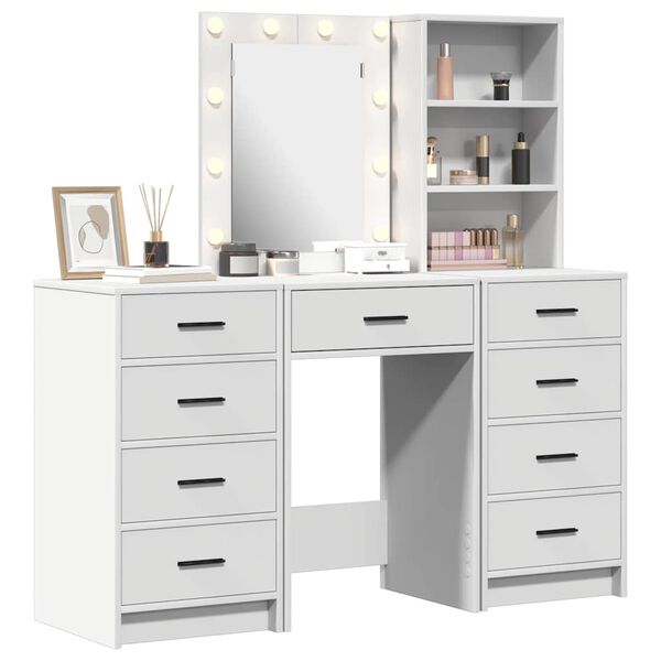 vidaXL Dressing Table 3 pcs White 40 x 41 x 135 cm Engineered wood
