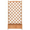 vidaXL Planter with Trellis Brown Solid Wood Fir