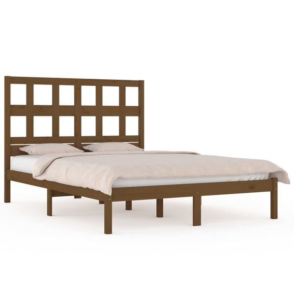 vidaXL Bed Frame without Mattress Honey Brown 200x200 cm Solid Wood Pine