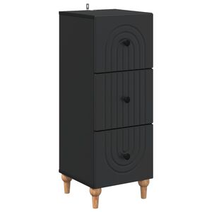 vidaXL Drawer Cabinet 33 x 34.5 x 90 cm Engineered Wood Black