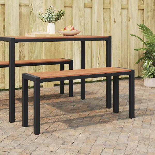 vidaXL Garden Bench Brown 100 x 28 x 45cm Steel