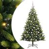 vidaXL Artificial Hinged Christmas Tree 300 LEDs Green 180 cm