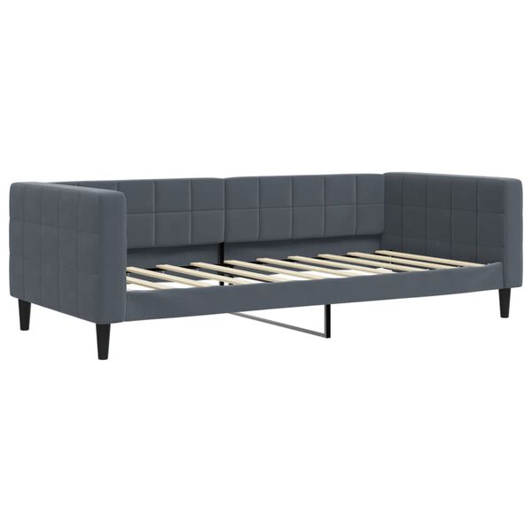 vidaXL Daybed with Trundle and Drawers Dark Grey 90x190 cm Velvet