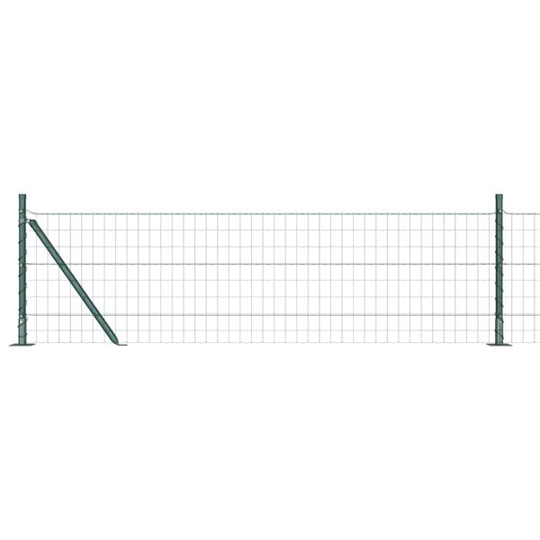 vidaXL Fence with Post Green 0.6 x 10 m Steel and PVC