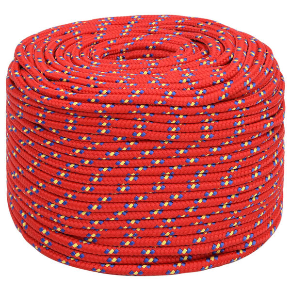 vidaXL Boat Rope Red 8 mm 50 m Polypropylene