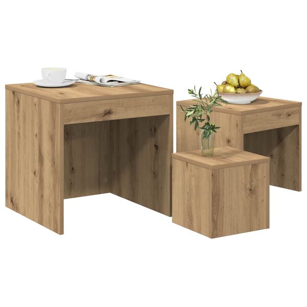 vidaXL Nesting Tables 3 pcs Artisan Oak Engineered Wood