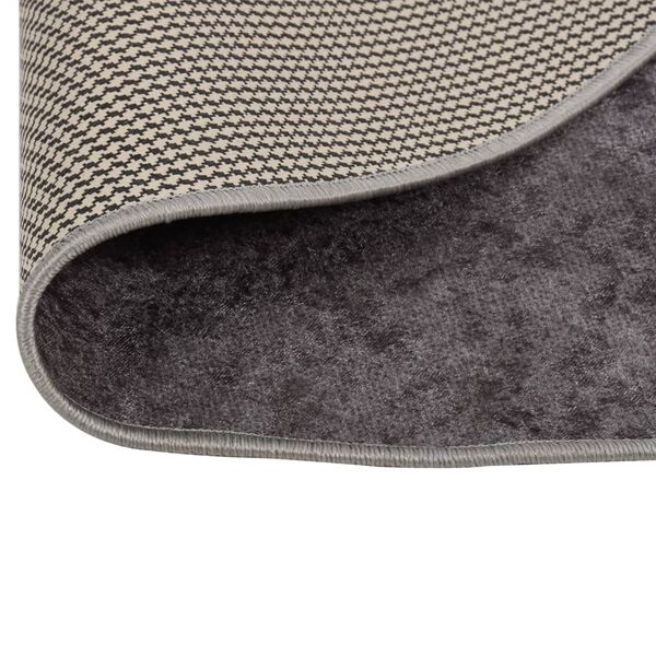 vidaXL Rug Washable Grey Ø 200 cm Anti Slip