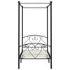 vidaXL Canopy Bed Frame without Mattress Black Metal 90x200 cm