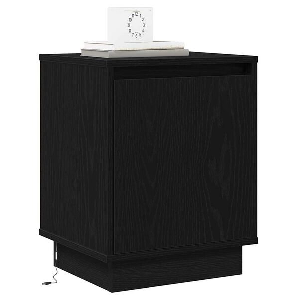 vidaXL Bedside Cabinet Black Oak 39 x 34.5 x 50 cm Engineered wood