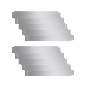 Set of 10 Flexible Lawn Fence Galvanised Steel 100 x 14 cm (2 x 141596)