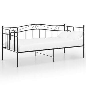 vidaXL Sofa Bed Frame without Mattress Black Metal 90x200 cm