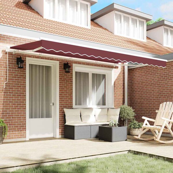 vidaXL Retractable Awning Burgundy 350 x 200 cm Fabric