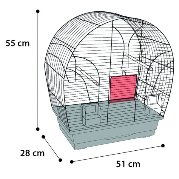 FLAMINGO Budgie Cage Saga 51x28x55 cm Black