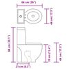 vidaXL WC Ceramic Toilet Bathroom Round Toilet Bottom Water Flow Black